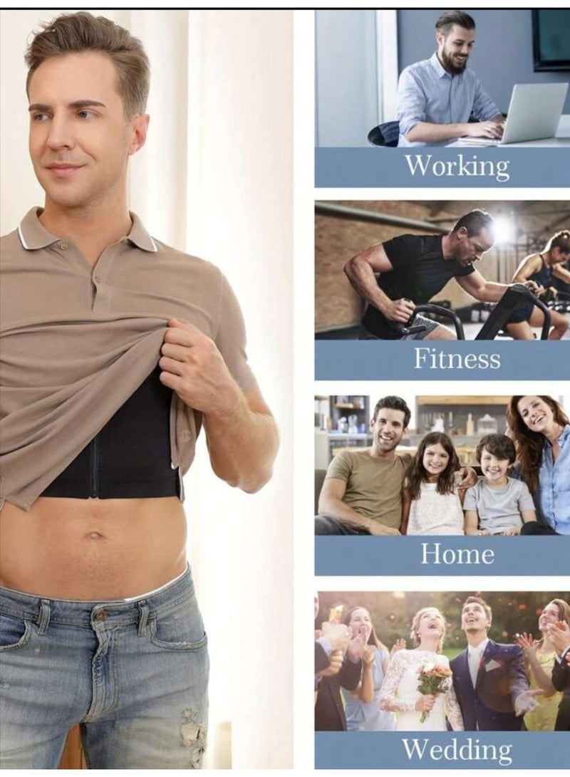 Men's Compression Garment To Tighten The Chest Area And Conceal Gynecomastia In Men, Brovides Back Support. - Image 2